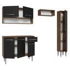 Armário de Cozinha Completa 197 cm Rustic/Preto Emilly Madesa 01