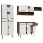 Armário de Cozinha Completa 229cm Rustic/Branco Emilly Madesa 016