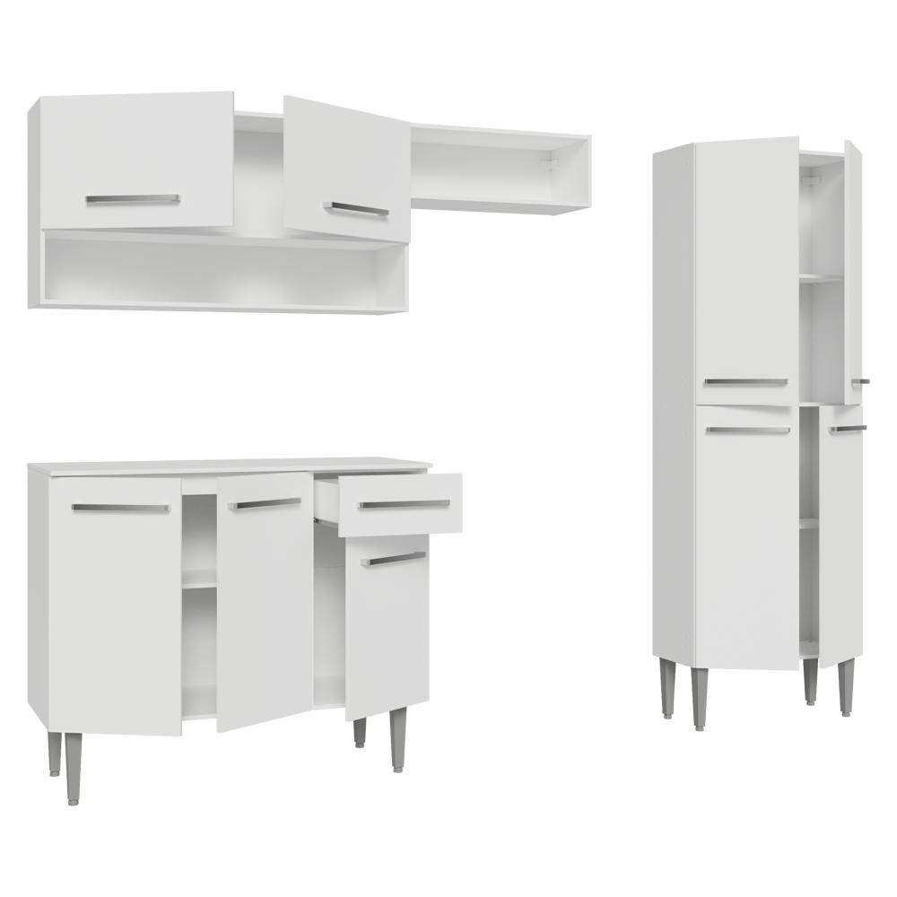 Armário de Cozinha Completa 229cm Branco Emilly Madesa 17