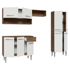 Armário de Cozinha Completa 229cm Rustic/Branco Emilly Madesa 017