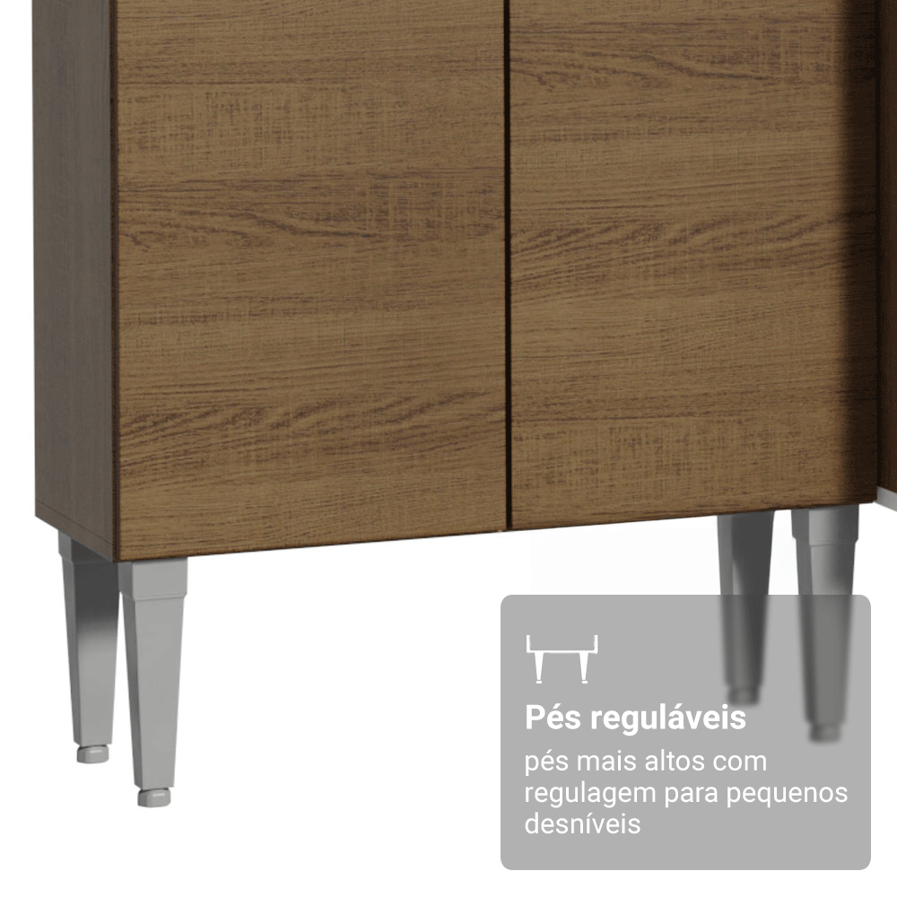 Armário de Cozinha Completa 293cm com Pia Rustic Emilly Madesa 09
