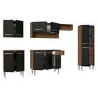 Armário de Cozinha Completa 293cm Rustic/Preto Emilly Madesa 011