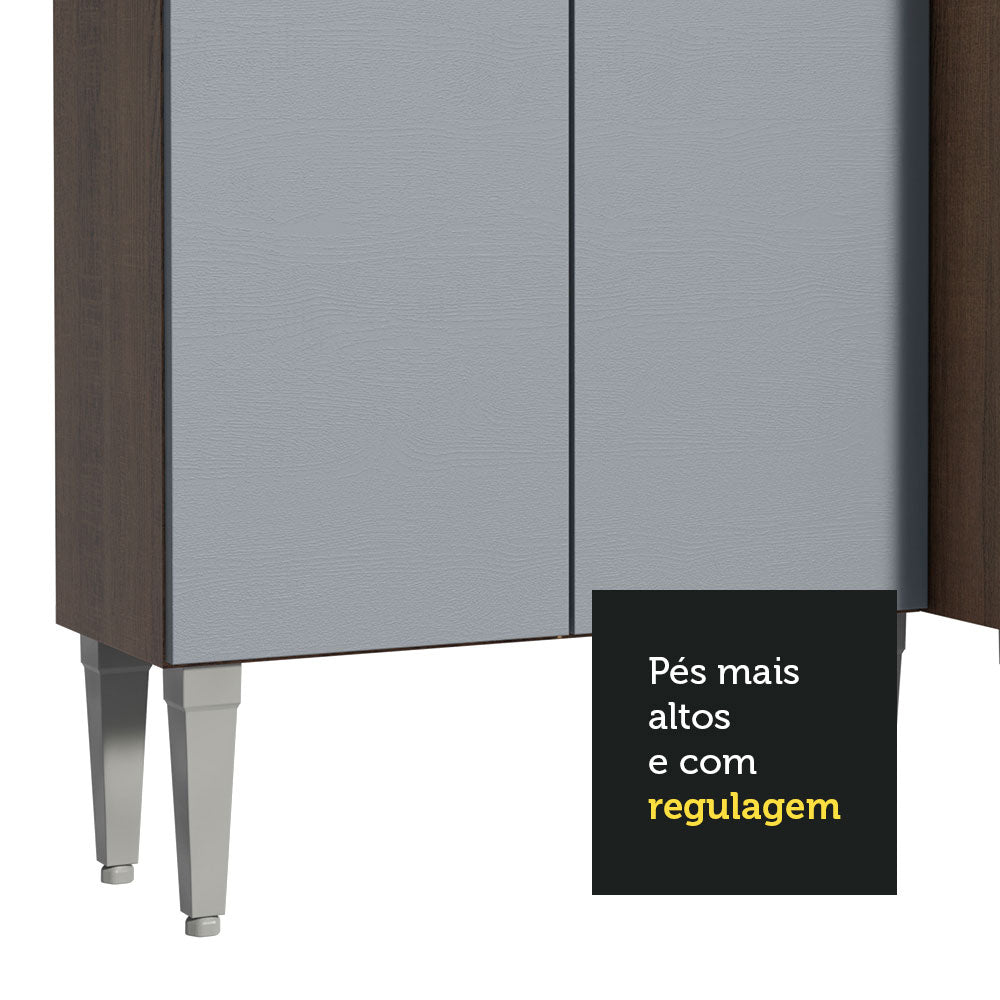 Armário de Cozinha Completa 325cm Cinza/Rustic Emilly Joy Madesa 01