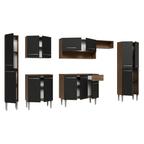 Armário de Cozinha Completa 325cm Rustic/Preto Emilly Madesa 07