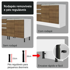 Armário de Cozinha Compacta 190cm Branco/Rustic Glamy Madesa 05