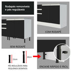 Armário de Cozinha Completa 240cm Branco/Preto Glamy Madesa 06