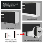 Armário de Cozinha Completa 240cm Branco/Preto Glamy Madesa 10