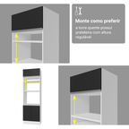 Armário de Cozinha Completa 270 cm Branco/Preto Glamy Madesa 17