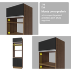 Armário de Cozinha Completa 270 cm Rustic/Preto Glamy Madesa 17
