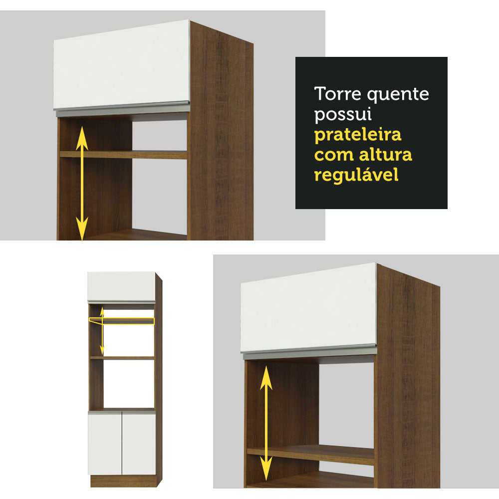 Armário de Cozinha Completa 290cm Rustic/Branco/Crema Vicenza Madesa 11