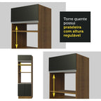Armário de Cozinha Completa 290cm Rustic/Preto/Crema Vicenza Madesa 15