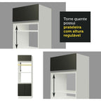 Armário de Cozinha Completa 290cm Branco/Preto Vicenza Madesa 16