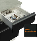 Armário de Cozinha Completa 315cm Branco/Preto Glamy Madesa 02