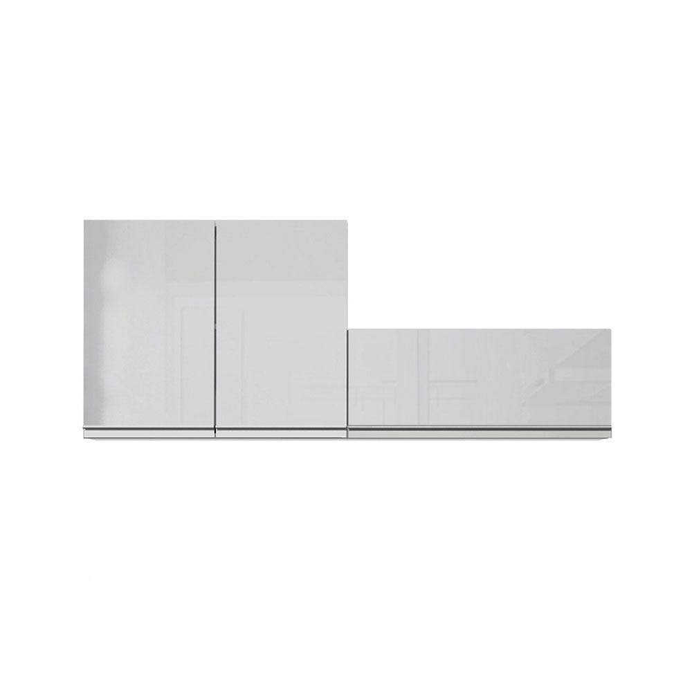 Kit Área De Serviço Madesa Acordes 100% MDF com 2 Armários Aéreos Portas Branco Brilho