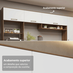 Armário de Cozinha Completa 305 cm Rustic/Branco Lille Madesa 01