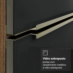 Armário de Cozinha Compacta 190 x 60 cm Rustic/Preto Lux Madesa 02