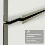 Armário de Cozinha Compacta 190 x 60 cm Branco Veludo Lux Madesa 02