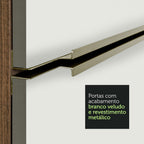 Kit com 2 Balcões de Cozinha 4 Portas 3 Gavetas 200 x 60 cm (Sem Tampo e Pia) Rustic/Branco Veludo Lux Madesa