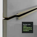 Armário de Cozinha Completa 260cm Branco/Cinza Lux Madesa 01