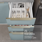 Armário de Cozinha Completa 270 cm Branco/Cinza Lux Madesa 08