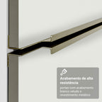 Armário de Cozinha Completa 340 x 60 cm Branco/Branco Veludo Lux Madesa 04