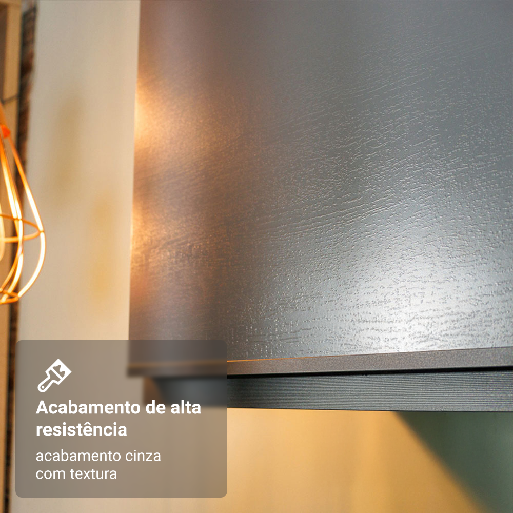 Armário de Cozinha Completa 240 cm Suspensa Cinza Nice Madesa 07