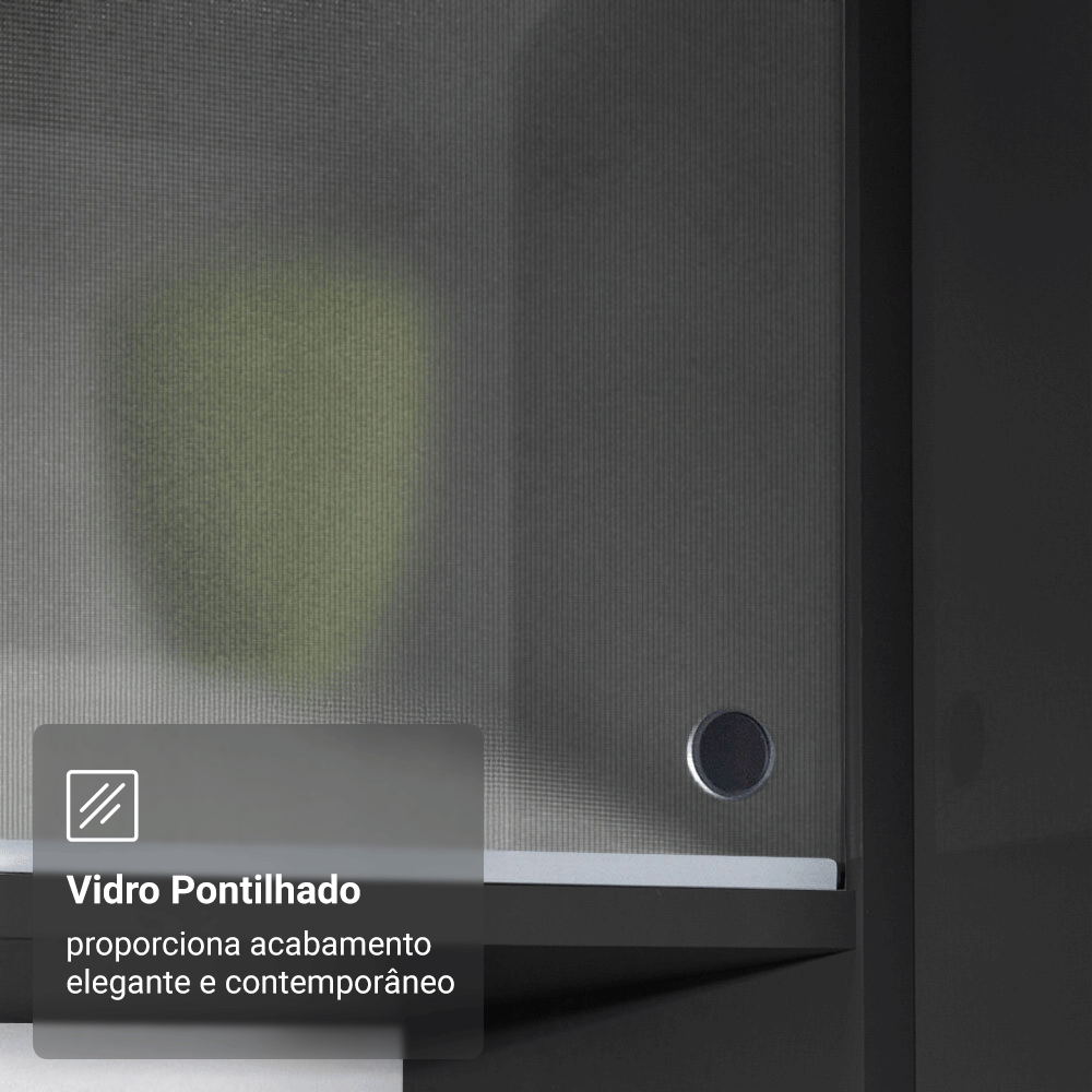 Armário de Cozinha Completa 260 cm Suspenso Preto Nice Madesa 015