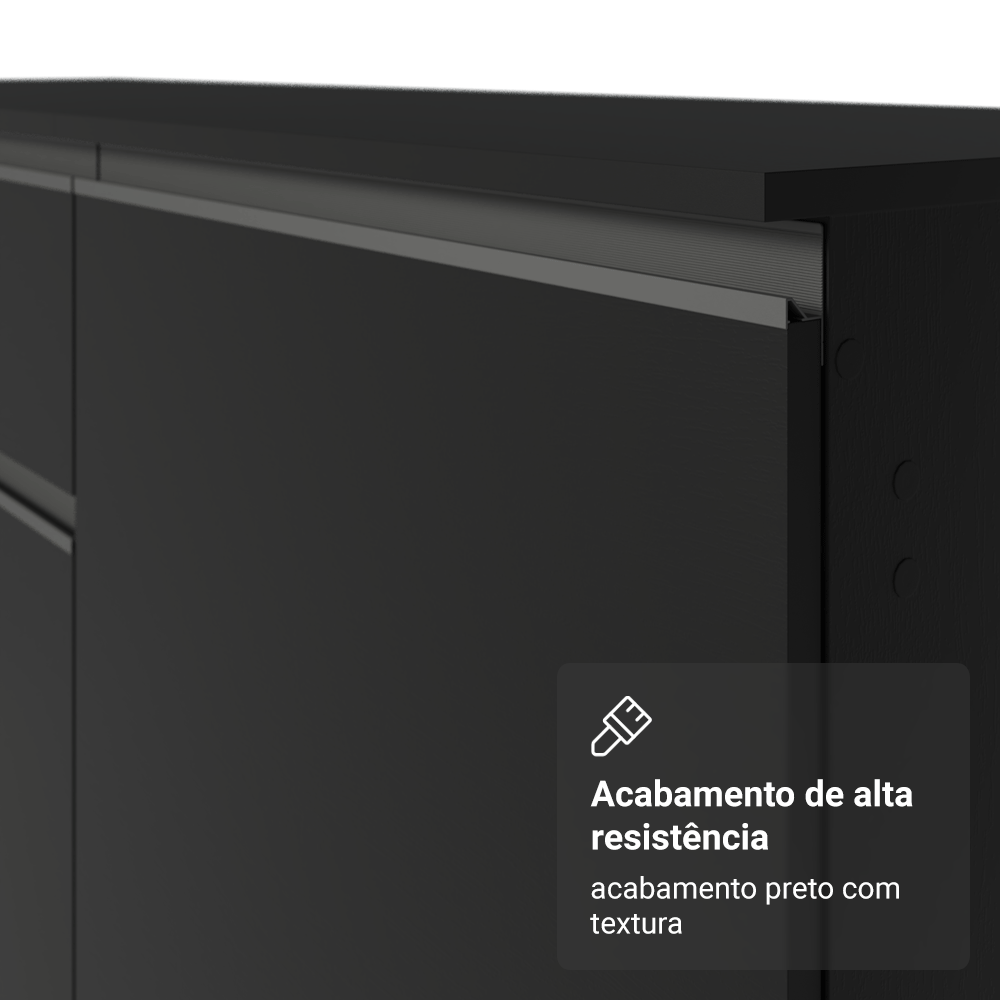 Armário de Cozinha Completa 300 cm Suspenso Preto Nice Madesa 10