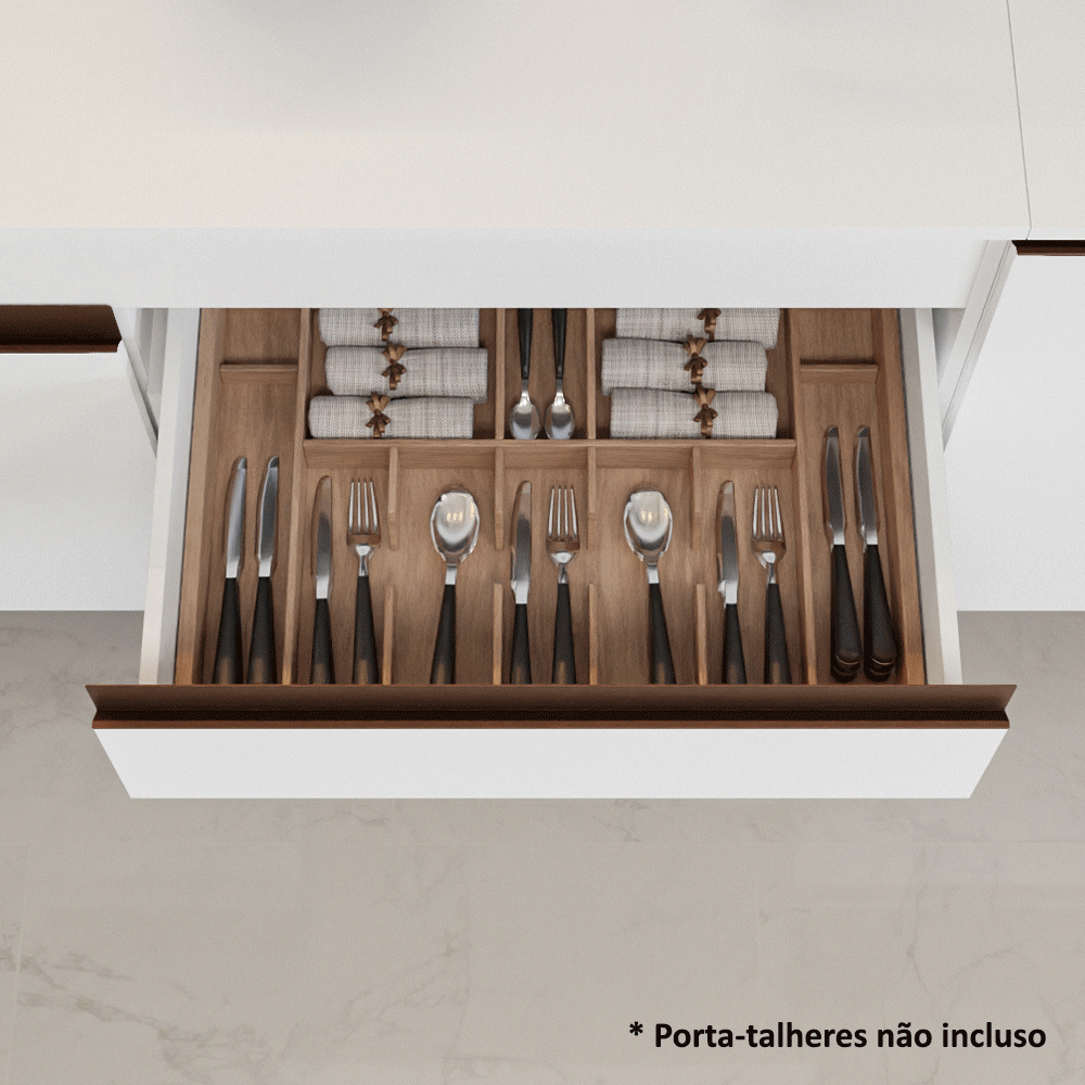 Armário de Cozinha Compacta 190cm Branco Reims Madesa 07