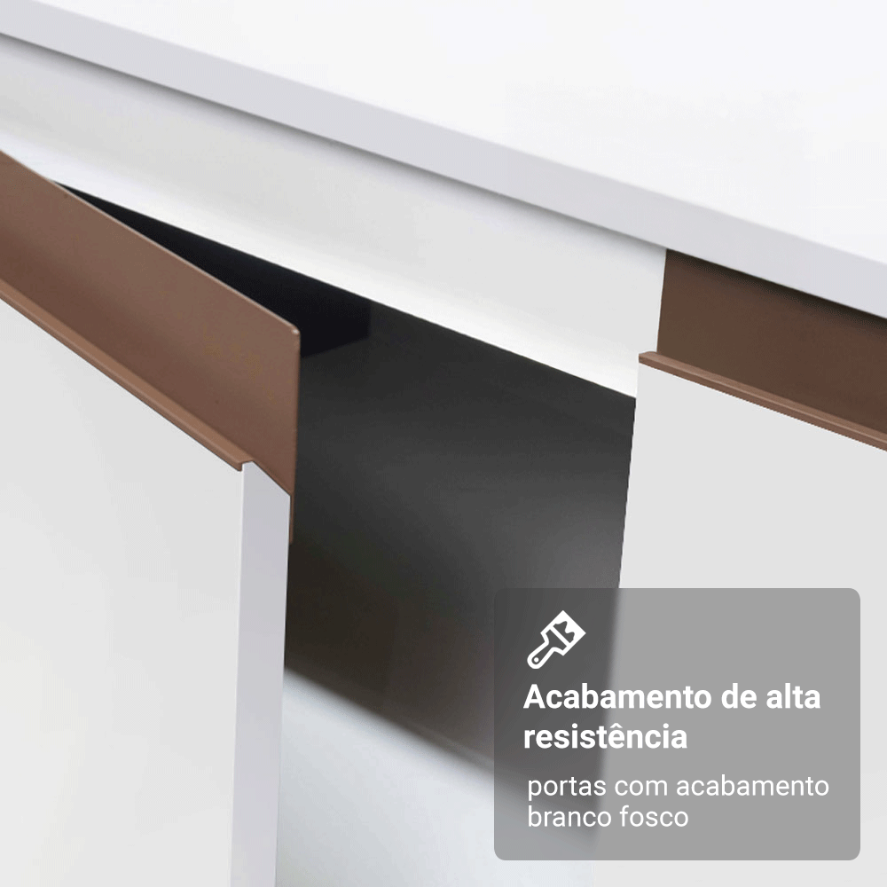 Armário de Cozinha Completa 250cm Branco Reims Madesa 07