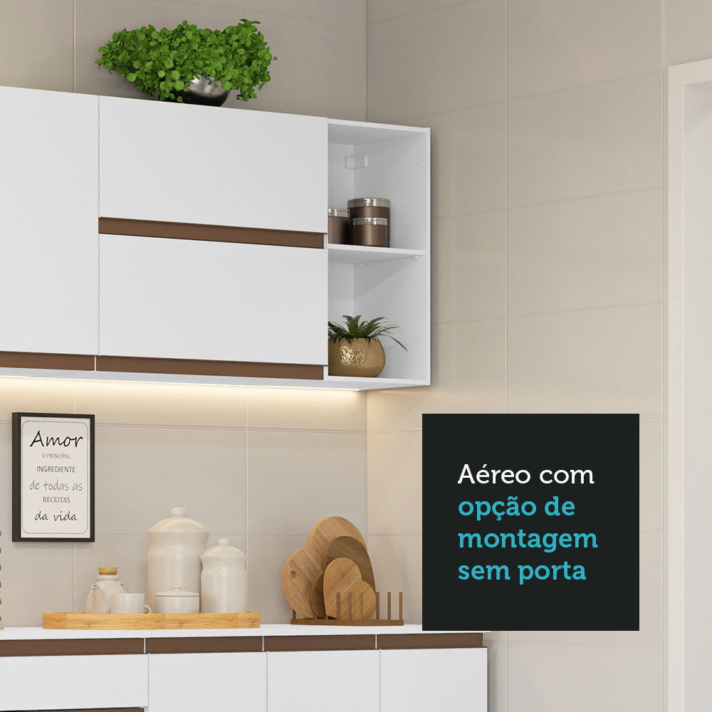 Armário de Cozinha Completa 355cm Branco Reims da Sabrina Madesa