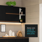 Armário de Cozinha Completa 355cm Preto Reims da Sabrina Madesa