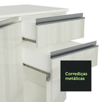 Armário de Cozinha Compacta 100% MDF 120 cm Frentes Branco Brilho Smart Madesa XP
