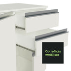 Armário de Cozinha Compacta 100% MDF 180 cm Branco Smart Madesa 01