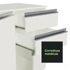 Armário de Cozinha Compacta 100% MDF 190 cm Frentes Branco Smart Madesa 01
