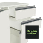 Armário de Cozinha Completa 100% MDF 300cm Branco Smart Madesa 03