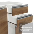 Armário de Cozinha Completa de Canto 100% MDF 448cm Branco/Rustic/Crema Smart Madesa 01