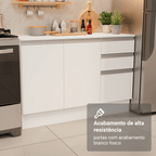 Armário de Cozinha Completa 100% MDF 310 cm Branco Smart 01