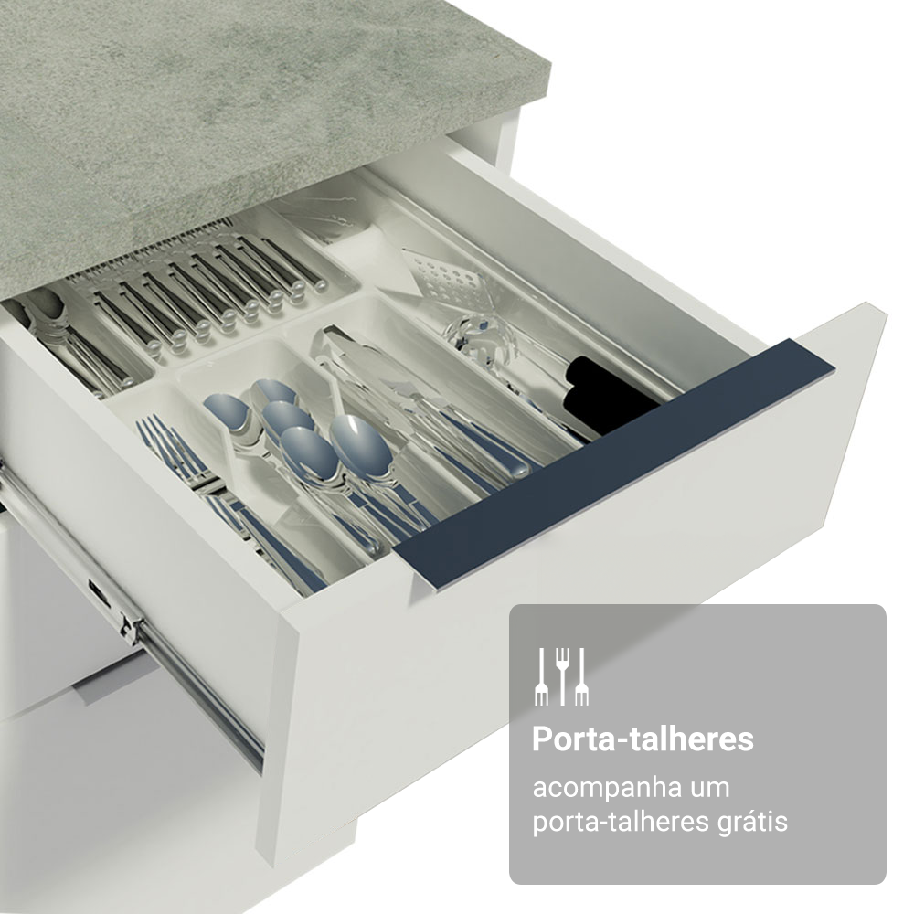 Armário de Cozinha Compacta 190cm Branco Stella Madesa 03