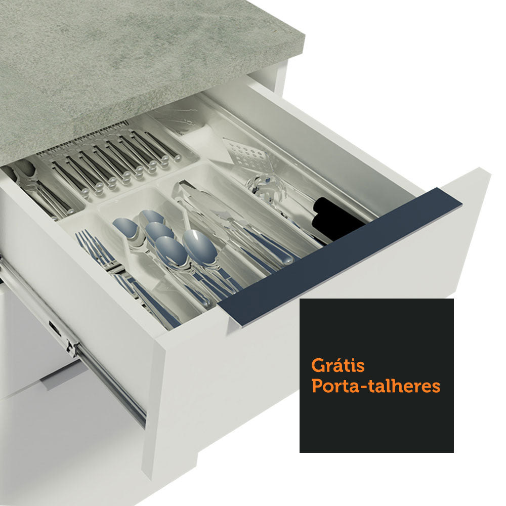 Armário de Cozinha Compacta 240cm Branco Stella Madesa 01