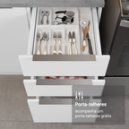 Armário de Cozinha Completa 340cm Branco Stella Madesa 01