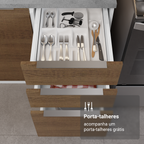 Armário de Cozinha Completa 340cm Branco/Rustic Stella Madesa 01
