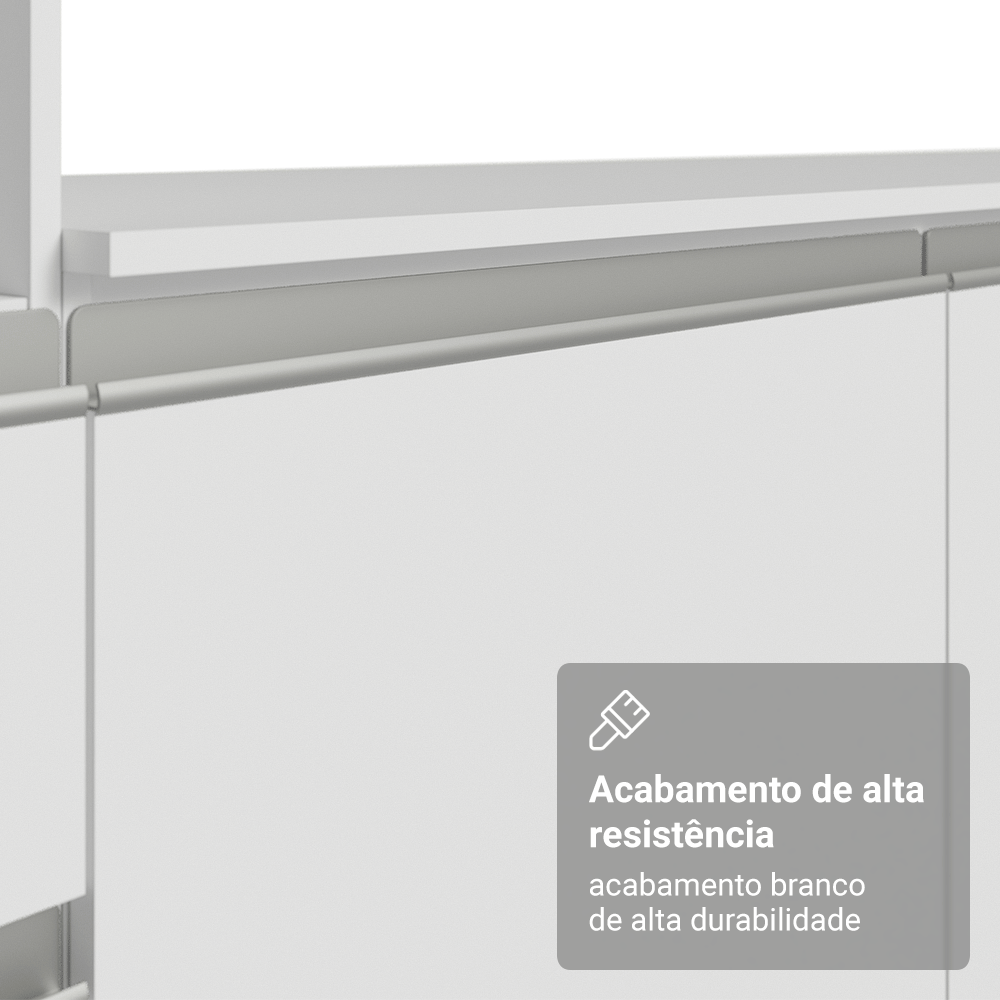 Armário de Cozinha Completa 240cm Branco Diamante Madesa 06