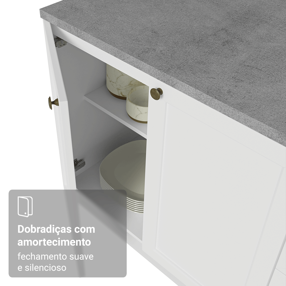 Armário de Cozinha Completa 270 cm Branco Vik Madesa 07