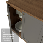 Armário de Cozinha Completa 270 cm Rustic/Cinza Vik Madesa 07