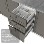 Armário de Cozinha Completa 310 cm Branco/Cinza Vik Madesa 01