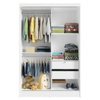 Quarto Infantil Completo Guarda-Roupa 2 Portas 2 Gavetas e Cômoda Madesa