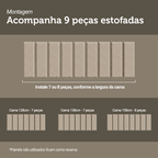 Cabeceira Extensível Estofada com 2 Mesas de Cabeceira Espelhadas Branco/Imperial Madesa