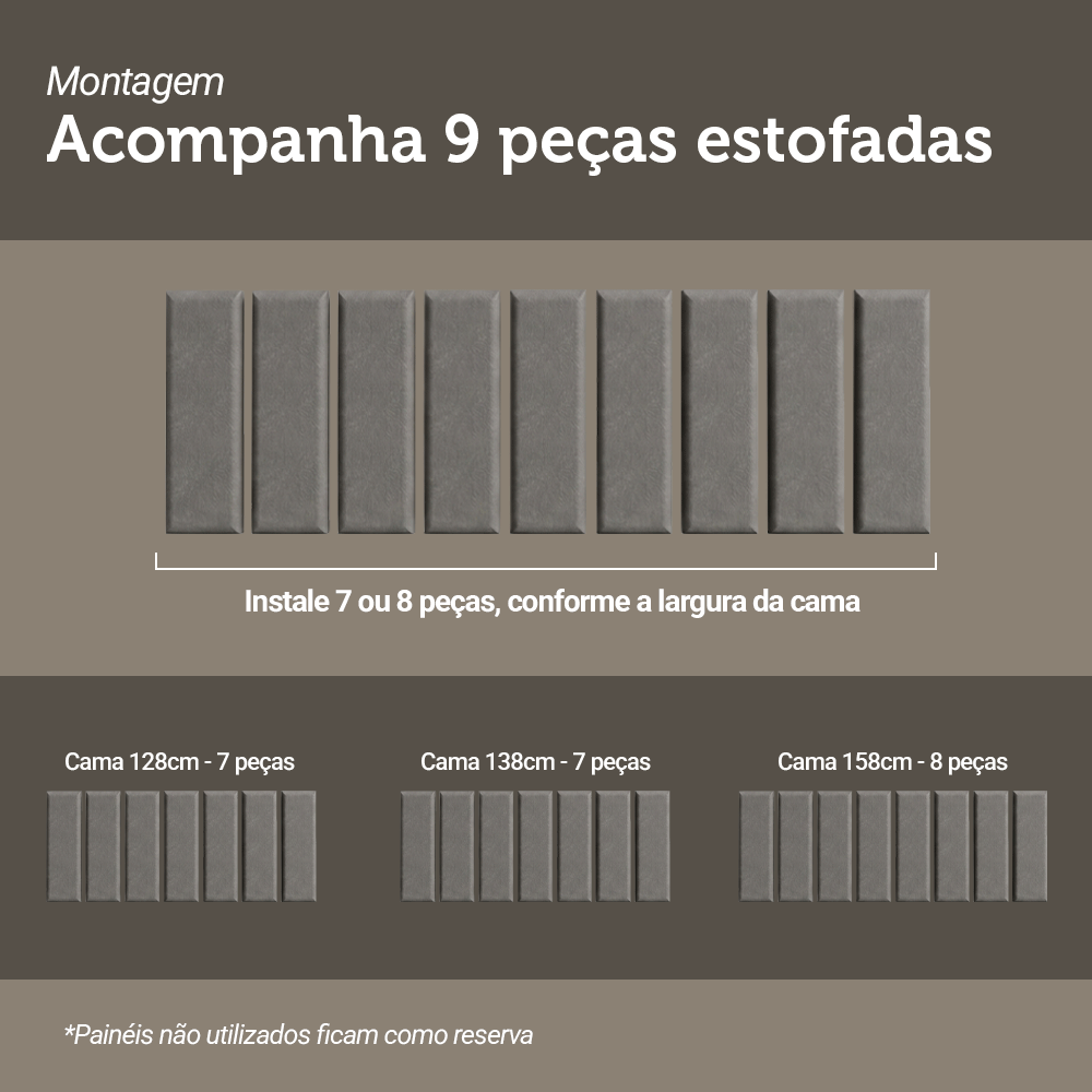 Cabeceira Extensível Estofada com 2 Mesas de Cabeceira Branco/Silver Madesa