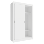 Conjunto Quarto Solteiro com Guarda-Roupa 2 Portas e Cômoda Branco Madesa